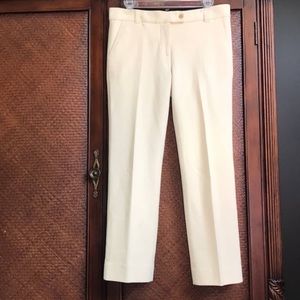 Tory Burch Cream Cotton Textured Pants